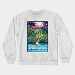 Fly Hawaiian Air Hawaii Vintage Poster Crewneck Sweatshirt